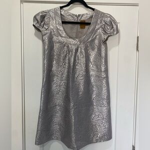 EUC Ali Ro Silver Lame Cocktail Dress